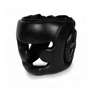 RTS Wholesale Price Pure Leather Boxing Head Guards Face Mouth protection Helmets <b>Protective</b> <b>Shield</b> Boxing Head Guards AI-HG-37 - Product Image 1