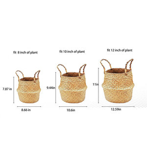 Handwoven Coastal <b>Storage</b> Decorative <b>Basket</b> <b>Seagrass</b> Collection - Product Image 3