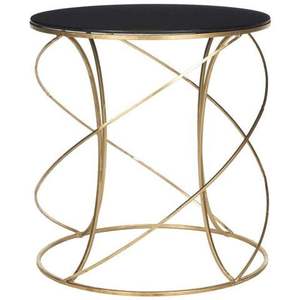 Table basse dorée tendance de style moderne avec plateau en bois, design mid-century, meubles de salon, table d'appoint décorative - Product Image 3