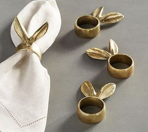 Meilleures ventes : Anneaux de serviette en métal faits à la main avec oreilles de lapin argentées, décoration de table élégante, accessoires de repas pour Pâques, mariages, événements et maison - Product Image 4