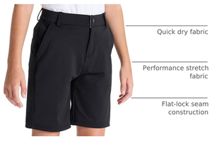 Pantalones Cortos Casuales de Golf para Niño, Pantalones Cortos Híbridos de Sarga con Frente Plano, Pantalones Cortos Escolares para Niños y Jóvenes - Product Image 4