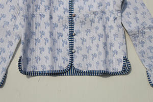 Nueva Chaqueta Acolchada de Algodón Tejido Transpirable con Estampado de Rayas Reversible y Estampado a Mano, Ideal para Fiestas, Regalo para Mujer - Product Image 2