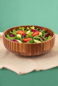SOFIYA CRAFT Bol de service artisanal Wabi-Sabi en bois foncé poli, léger et écologique, pour fruits et salades, idéal pour les fêtes - Product Image 6