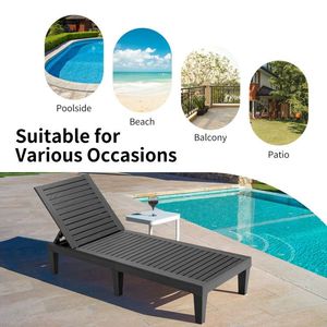 Silla Reclinable de Exterior con Respaldo Ajustable en 5 Posiciones para Tomar el Sol - Product Image 6