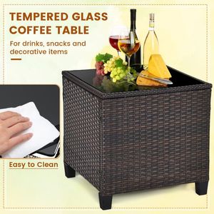 Set di 3 Pezzi di Mobili da Giardino in Rattan con 4 Cuscini Rimovibili - Product Image 6