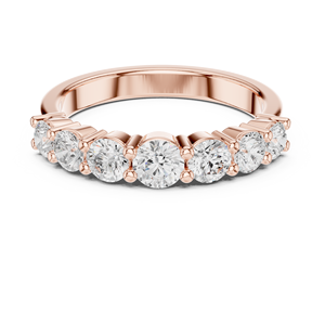 Bague de fiançailles et de mariage classique demi-bague plaquée or avec diamant de laboratoire rond taille brillant pour femme Satvik Ratna - Product Image 4
