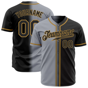 Camiseta de Béisbol al por Mayor de Última Moda en Amarillo y Negro de Alto Contraste, Diseño Personalizado, Camiseta Deportiva Holgada, Camisa de Hombre con Botones - Product Image 4