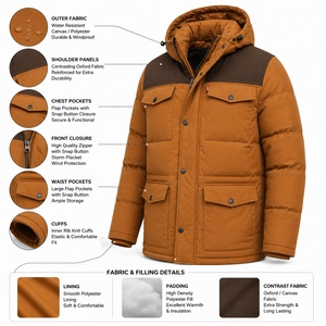 Chaqueta parka impermeable personalizada para hombre y mujer, OEM ODM, con capucha, aislada, para exteriores, fabricante mayorista - Product Image 5