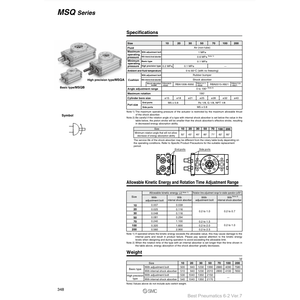 MSQB20R แบบจำลองโต๊ะหมุนนิวเมติก SMC - Product Image 1