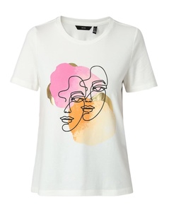 T-shirts à manches courtes blancs à col rond pour femmes coupe régulière décontracté personnalisé visage imprimé T-Shirts Logo décoration ajustement personnalisé - Product Image 1