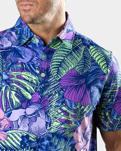 Chemise de golf personnalisée ODM en maille décontractée, séchage rapide, coupe ajustée, surdimensionnée, avec logo imprimé sur le devant, en tissu popeline anti-plis - Product Image 3