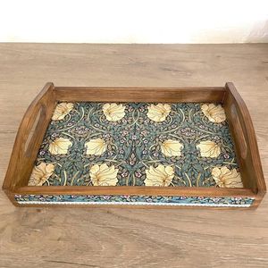 UO Art Farmhouse Wooden Enamel Printed Rectangle Tray Country Home Decor Wedding Dining Table Serving <b>Platter</b> Wholesale - Product Image 4