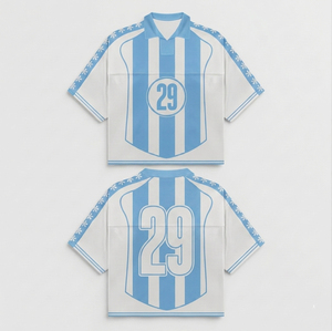 Maillot de football rétro pour homme, col en V, respirant, anti-humidité, tissu 100% polyester, emplacements pour logo personnalisé, sangle réglable - Product Image 6