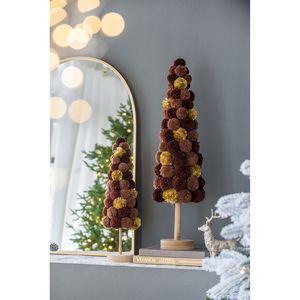 Decorazione Natalizia da Tavolo a Forma di Albero Alto 22x22x80 cm, Elegante Decorazione da Tavolo Ispirata al Caffè per le Festività - Product Image 3