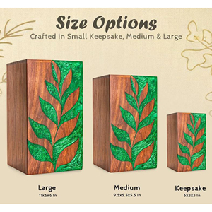Wooden Urn with Tree Engraved Design Handmade Wooden Cremation for Ashes by AYAANS - Product Image 4
