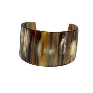 Bracelet manchette vintage unisexe en corne animale motif écaille de tortue marron, style moderne et tendance - Product Image 4