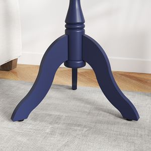 Comodino Vintage Blu Navy, Piccolo Tavolino Laterale in Legno con Piedistallo per Soggiorno, Camera da Letto, Ingresso C - Product Image 4