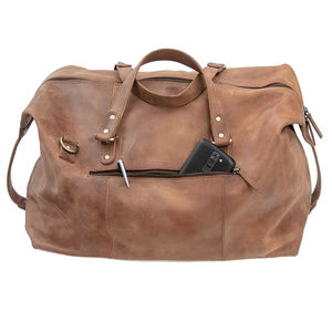 Sac de voyage en cuir véritable pleine fleur pour homme et femme, sac de nuit - Product Image 6