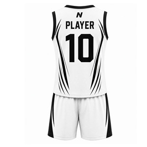 Conjunto de Uniforme de Baloncesto Blanco y Negro Personalizado, Jersey y Pantalones Cortos Sublimados OEM ODM, Fabricante de Ropa Deportiva de Equipo, Fabricante Pakistaní - Product Image 2