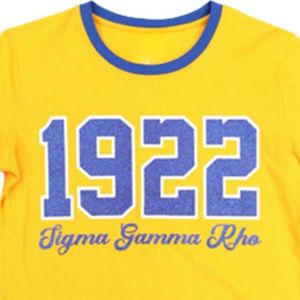 Camiseta Personalizada de Manga Larga Sigma Gamma Rho para Mujer, Camiseta de Sororidad Griega SGRho con Gráfico, Cuello Redondo, Informal, de Algodón - Product Image 2