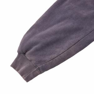 Hoodie vintage personnalisé en coton épais délavé et déchiré avec boutons, style streetwear – Fabricant en gros de hoodies et de sweat-shirts - Product Image 5