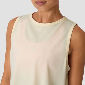 <b>Loose</b> Fit Women's Lightweight Plus Size Breathable Jersey Quick Dry Summer Arrival Side Cut Longline <b>Tank</b> <b>Top</b> for Gym Wear - Product Image 4