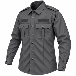 Camisa de Trabajo de Manga Larga de Alta Calidad para Guardias de Seguridad, con Botones y Bolsillo Frontal, Logotipo y Marca Personalizados - Product Image 5