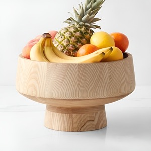ชามผลไม้ไม้ทำมือ ดีไซน์มินิมอล ชามไม้ธรรมชาติสำหรับใช้ในบ้าน - Product Image 1