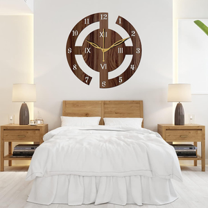 Horloge murale en bois artisanale pour les intérieurs modernes de la maison, salon, chambre, bureau, décoration - Product Image 2