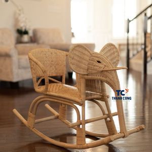 Best Selling Ellie Elephant <b>Rocker</b> Handmade Natural Rattan <b>Mini</b> Toy for Home Decor New Arrival Wholesales Car Toy Storage - Product Image 4