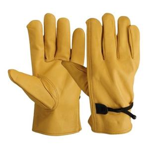 Sheepskin Leather Safety <b>Gloves</b> Pig Grain Goat Leather Protective Driver Working <b>Gloves</b> With Elastic Cuff and Cotton Back - Product Image 1