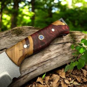 Cuchillo de caza y camping de hoja fija de grado industrial OEM, de acero inoxidable con mango de madera, espiga completa, punta recta, para exteriores. - Product Image 5