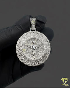 Luxury Hip Hop Jewelry Pendant Lab Grown Diamond 925 Sterling Silver Flooded Necklace Statement Piece - Product Image 2