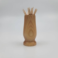 Porte-cure-dents classique en bois ancien, fait main, écologique, article de table haut de gamme