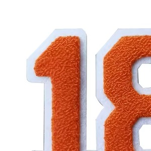 Patch brodé thermocollant en feutre non tissé orange VI-EP-41 avec design personnalisé pour vêtements - Product Image 5