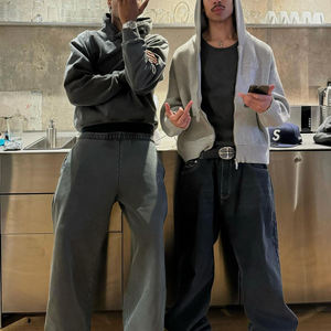 Sudadera con Capucha para Hombre, Estilo Francés, con Logotipo en Relieve, Talla Grande, 350 GSM, Forro Polar Grueso, Cómoda, Versátil y Sencilla, Éxito de Ventas - Product Image 5