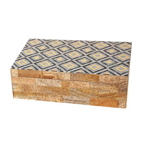 Decoration Handmade Mango Wood Engraving Beautifully <b>Keepsake</b> <b>Box</b> Jewellery Organiser Unique Gift Ideas - Product Image 4