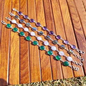 Pulsera Ecológica de Latón con Piedras Preciosas Naturales para Terapia de Chakras, Reiki y Mindfulness, Disponible para Exportación desde India - Product Image 4