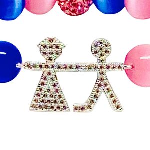 Pulsera de Cuentas de Cristal con Dijes de Niño y Niña, Pulsera Elástica, Accesorio de Joyería de Moda para Mujer, Regalo para Uso Diario - Product Image 2