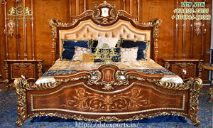 Vivish — ensemble de meubles de chambre à coucher classiques européens, meubles de luxe en bois sculpté de styliste - Product Image 2