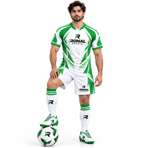 Camisetas de fútbol para hombre 100% poliéster, uniformes deportivos de fútbol, conjunto de uniforme de fútbol negro y naranja, camiseta de fútbol, conjunto de pantalones cortos de fútbol - Product Image 3