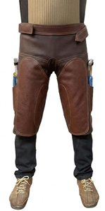 Fazmax F65 Chaps Western Professionnels en Cuir Véritable avec Poches, Protection des Sabots, Fermeture à Boucle, Taille Haute - Product Image 2