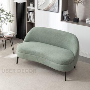 Tivoli 2 CHỖ NGỒI boucle bọc hiện đại loveseat tròn trở lại sofa kim loại mỏng chân tùy chỉnh đồ nội thất phòng khách - Product Image 4
