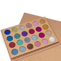 Palette de fards à paupières Private Label 24 couleurs, paillettes dorées métalliques, haute pigmentation, sans cruauté, minérale, teint clair