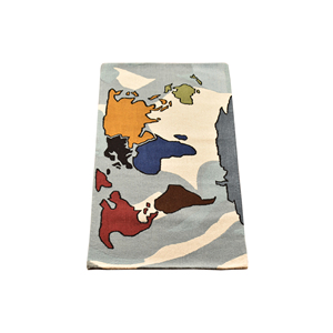 Hand Tufted <b>Abstract</b> World Map Area <b>Rug</b> 3x6 Ft Educational Modern Carpet for Kids Room Wool & Acrylic - Product Image 5