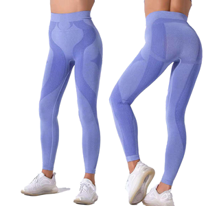 Leggings en tricot à taille haute, couleur unie, extensibles, respirants, pantalons pour femmes - Product Image 3