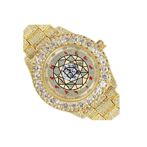 Reloj de Cuarzo Personalizado con Incrustaciones de Moissanita de Lujo, Estilo Hip Hop, Acero Inoxidable, Esfera de Cristal de 46 mm, Unisex - Product Image 5