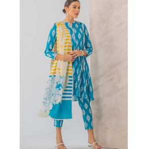 VESTIDO MARINA CON CHAL DE LANA LILEN KHADDAR, CONJUNTO DE TRES PIEZAS LISTO PARA USAR, VESTIDO PARA MUJER, TELA DE ALTA CALIDAD, PROVEEDOR EN ALIBABA - Product Image 5