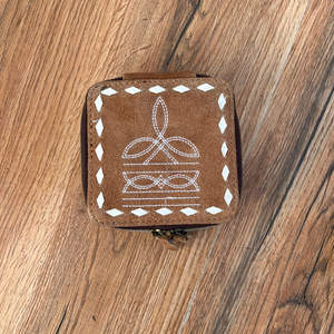 Nouveau haut tendance en cuir suédé véritable point de botte Mini sac fourre-tout en cuir suédé point de botte carré boîte à bijoux Combos pour femmes - Product Image 3