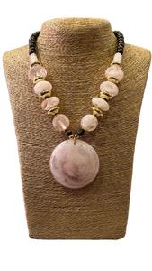 สร้อยคอเครื่องประดับวินเทจคลาสสิกจี้ใหญ่ทำจากเรซินสร้อยคอลูกปัดอัญมณีแฟชั่น - Product Image 5